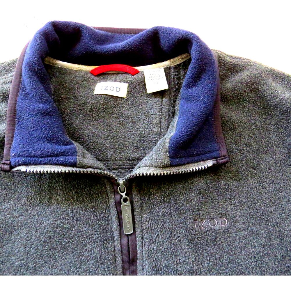 IZOD Men's Vtg circa 90's 1/4 Zip Fleece Pullover Gray  XXL EUC - Picture 2 of 11